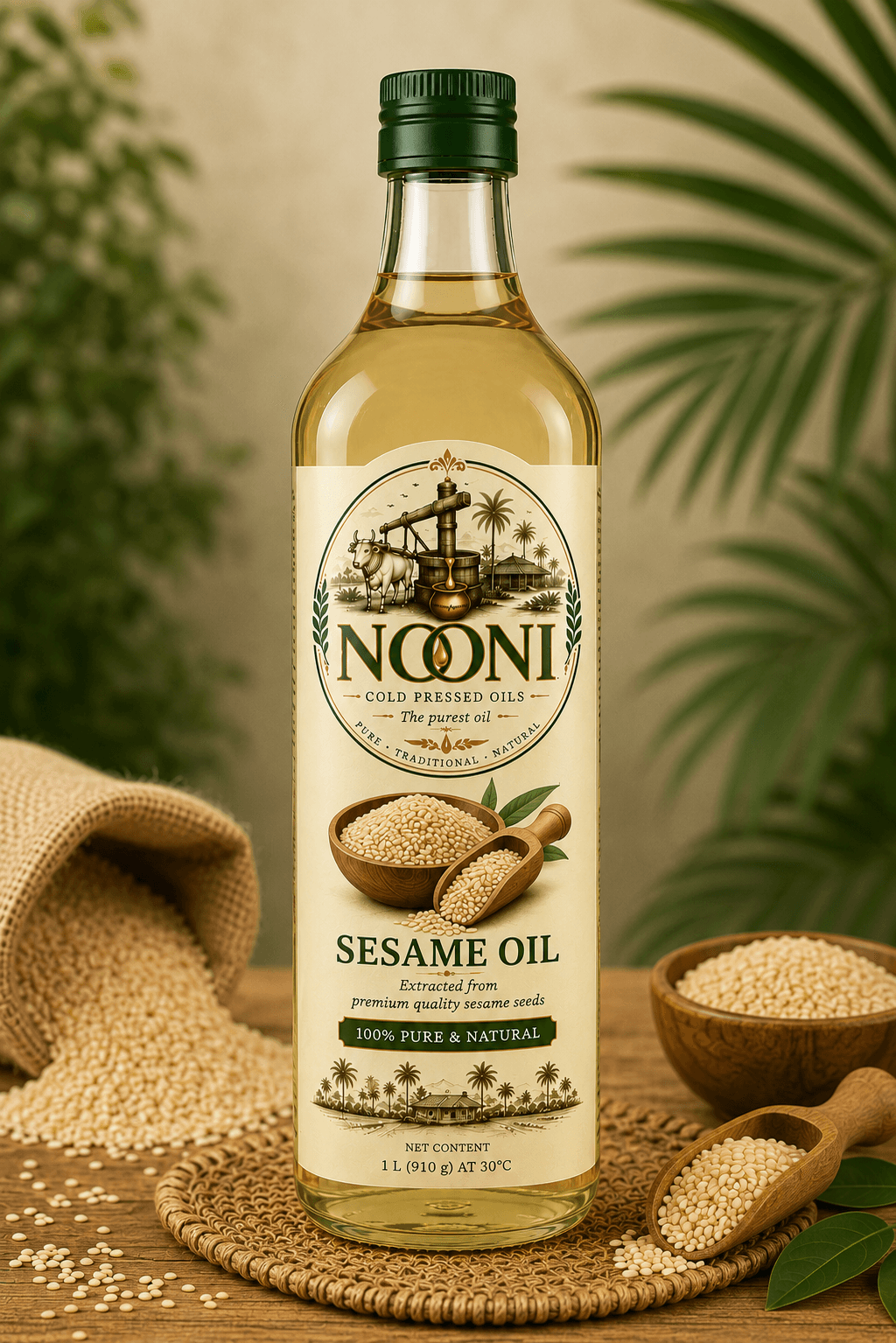 NOONI Sesame Oil — cold-pressed, wood-pressed, chemical-free